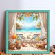 thumbnail image 2 of Hilo Algodón Ecológico Bordado Punto Cruz Paisaje Playa Con 11CT 50x50cm, 2 of 9