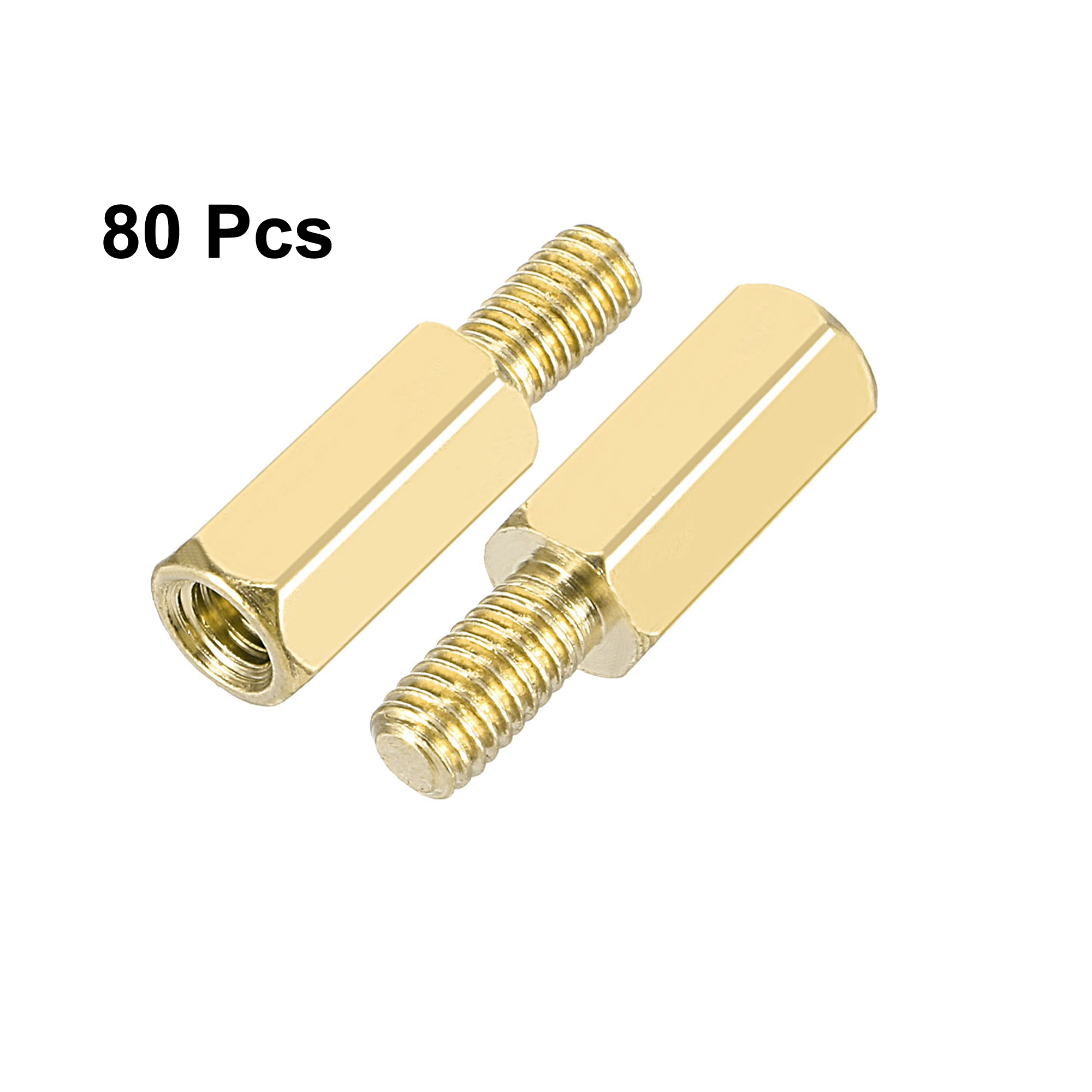 80pcs M3 10+6mm Female Male Thread Brass Hex Standoff Spacer Screws