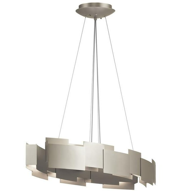 Kichler 42993SNLED Moderne 50W Oval LED Pendant Chandelier, Satin Nickel