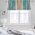 thumbnail image 3 of 2 Pack Coastal Style Valance for Window Vintage Green Brown Stripe Wood Grain Kitchen Valance Rod Pocket Short Curtain Topper Decorative Window Treatment for Living Room Bedroom 42"x18", 3 of 8
