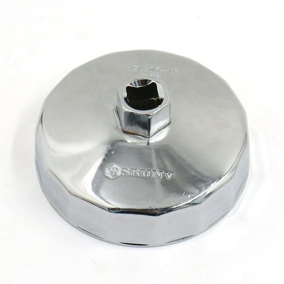 Unique Bargains 90-91mm Inner Diameter Alloy Oil Filter Wrench Cap Stycle 15 Flutes Silver Tone