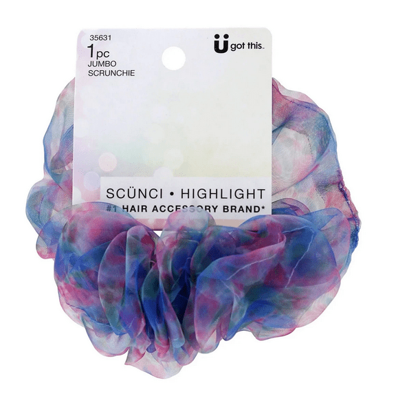 Organza Hair Multicolored Scrunchie, Vibrant, Soft, Lightweight Hair Accessory for All Hair Types, Gentle Hold Prevents Breakage, Adds Volume, Color to Ponytails, Buns, Casual, Formal Hairstyles, Mix