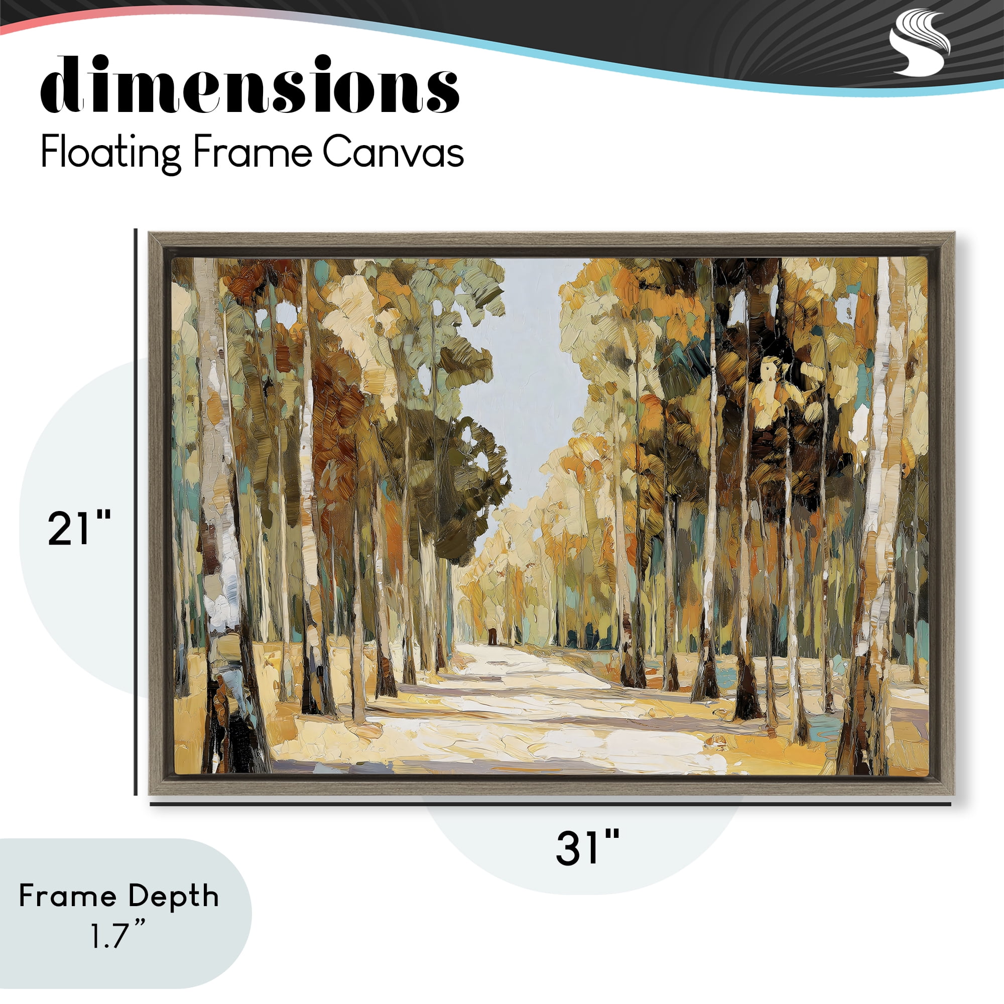 Stupell Industries Modern Impressionist Fall Forest Brown Framed Floater Canvas Wall Art, design by Gina Kelly