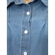 thumbnail image 5 of Camisas de mezclilla para mujer con frente plisado, mangas largas abullonadas, livianas y con botones, talla M azul, 5 of 6