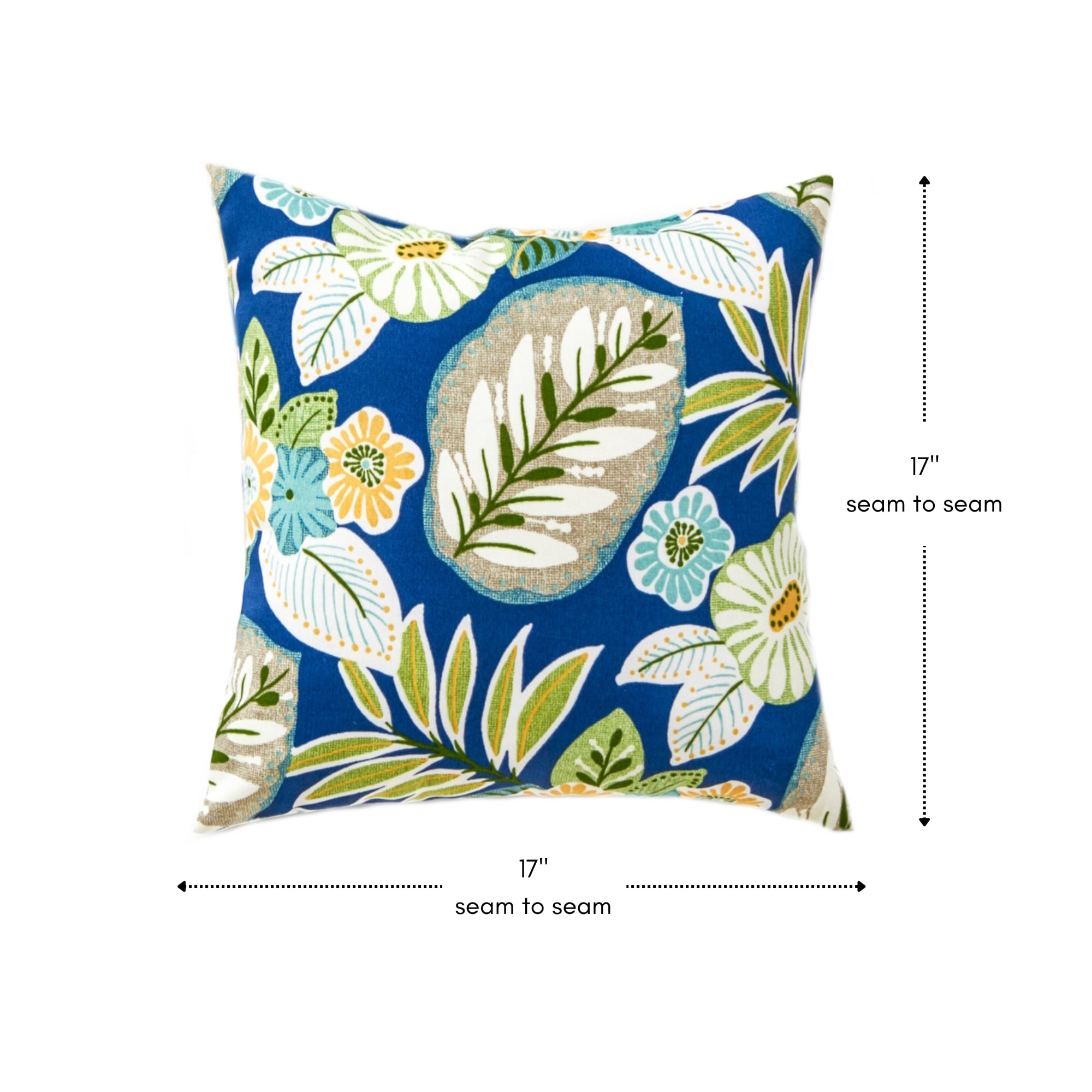 Greendale Home Fashions 17'' x 17'' Reversible Outdoor Throw Pillow, Set of 2, Marlow Blue Floral