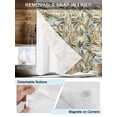 thumbnail image 3 of No Hook Cloth Fabric Shower Curtain with Snap in Liner, Summer Palm Waterproof Shower Curtains Set with See Through Top Window, Vintage Tropical Botanical Leaves Bath Curtains Shower 48"x72", 3 of 6