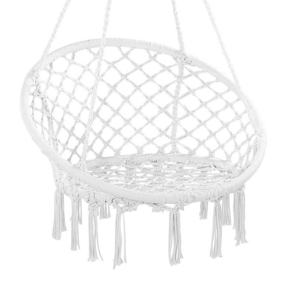 STAWAY Macramé Hanging Chair - Boho Hammock Swing with Steel Frame, Supports 330 lbs, Easy Installation for Indoor & Outdoor Relaxation