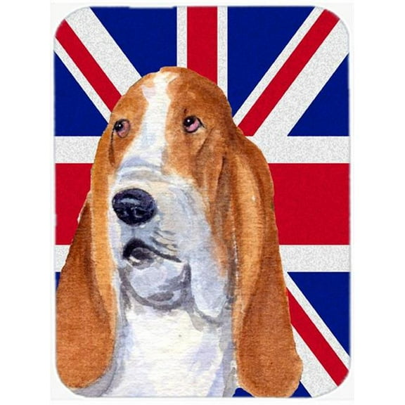 Carolines Treasures Basset Hound With English Union Jack British Flag Mouse Pad