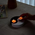 thumbnail image 4 of Yin Yang Tealight 2 pieces Mango Tree Wood Candle Holder, 4 of 5
