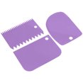 thumbnail image 3 of 3pcs/set Scraper Plastic Cream Spatula DIY Cake Decorating Tool Home Bakery Baking Supplies, Purple, 3 of 6