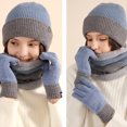 thumbnail image 4 of Gorro de invierno, bufanda, guantes con pantalla táctil, conjunto para hombres y mujeres, 4 of 5