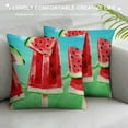thumbnail image 3 of Hello Summer Red &nbsp;and&nbsp; Pillow Cover Cartoon Green Stripe Background Summer Pillowcase Linen Cushion Cover Decor Home Sofa Car Bed, 3 of 5