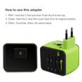 thumbnail image 4 of universal travel adapter, haozi all-in-one international travel charger with 2.4a dual usb, travel power adapter travel wall charger for us, uk, eu, au & asia covers 150+countries (green), 4 of 6