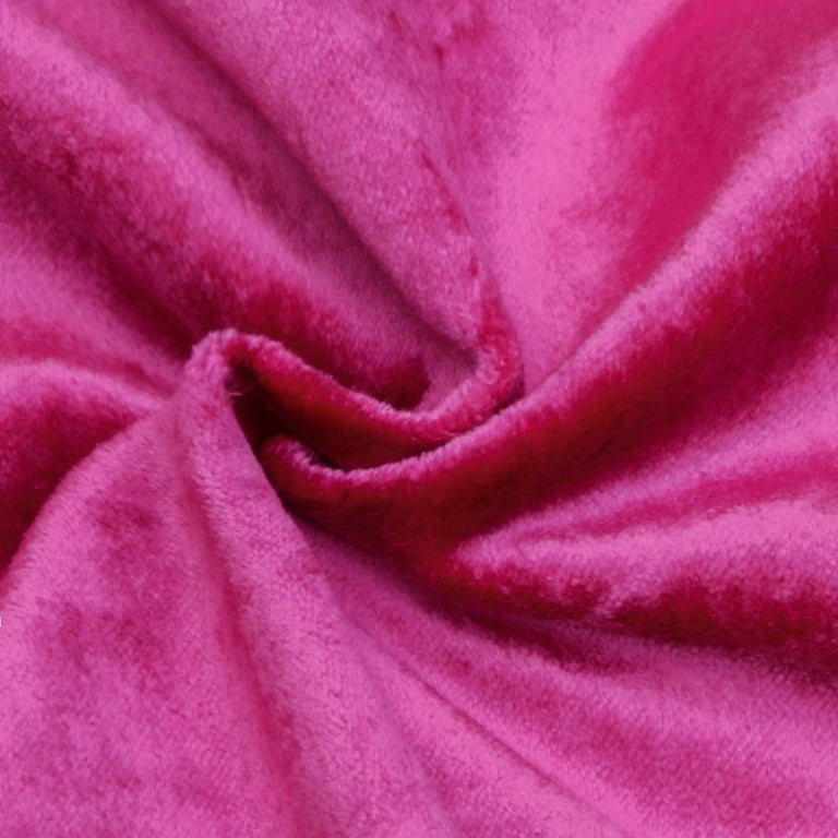 Fabric Mart Direct Hot Pink Fuchsia Cotton Velvet Fabric By The Yard, 54  inches or 137 cm width, 1 Yard Pink Velvet Fabric, Upholstery Weight  Curtain