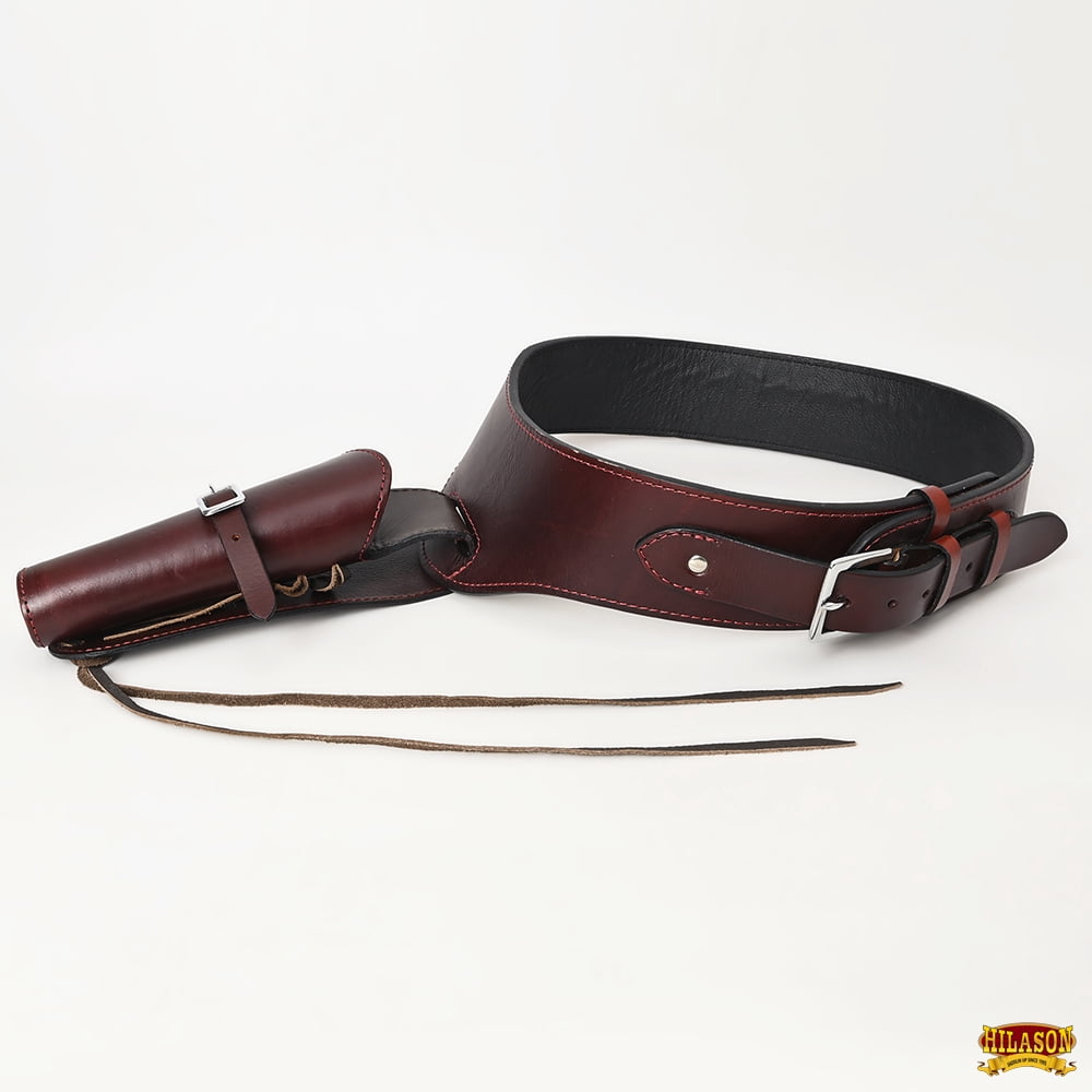 38 In Hilason Western Right Hand Gun Holster Rig 44/45 Cal Leather Cowboy