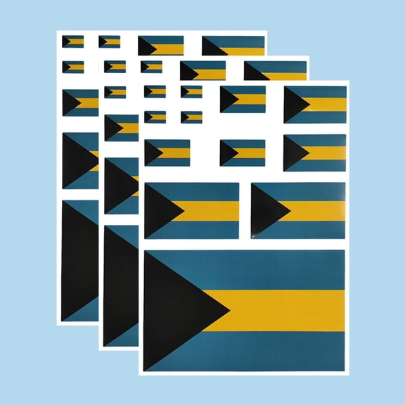 Ruoming Ruoming 3 PCS National Flag Stickers, Multiple Sizes, Self-Adhesive Decals for Cars, Phones, Bags(Bahamas)