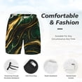 thumbnail image 3 of Balery Green Marble Bañador para hombre, shorts de playa de secado rápido con entrepierna y forro de compresión-XX-Large, 3 of 6