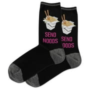 Hot Sox Womens Send Noods Crew Socks, Womens Shoe Size 4-10.5, Black