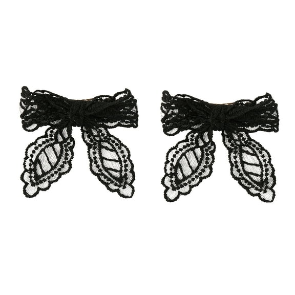 3 Inch Lace Hair Bow with Tails, Set of 2