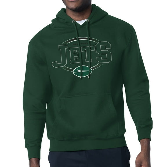Men's Starter Green New York Jets Team Track Graphic Pullover Hoodie