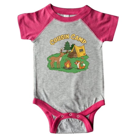 

Inktastic Cousin Camp With Camping Animals Gift Baby Boy or Baby Girl Bodysuit