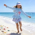 thumbnail image 2 of 3-12T Girls Rash Guard 2 Pieces Bathing Suit Long Sleeve Swimsuit Swimming Skirt with Shorts Swimwear, 2 of 9