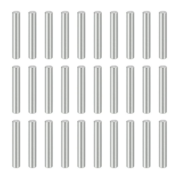 Uxcell 50pcs Dowel Pins M4(4mm) x 25mm 304 Stainless Steel Cylindrical Shelf Support Peg Pin Rod Fasten Elements for Metal Devices Wood Furniture DIY Installation, Silver
