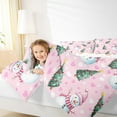 thumbnail image 4 of Feelyou Winter Pink Snowman Queen Comforter Set, Merry Christmas Bedding Sets, Western Festival Holiday Reversible Bedding Comforter Set, Luxury Bedroom Decor, 3-Piece, 4 of 8