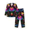 thumbnail image 1 of Fotbe Mexican Flower Traditional1 Pijama de Hombre con Estampado de Manga Larga, Conjunto de 2 Piezas, Ropa de Dormir Suave y Cómoda con Bolsillos-XX-Large, 1 of 7