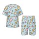 thumbnail image 1 of Balery Rabbit Burger Coffee Conjunto de Pijama Infantil de Manga Corta con Estampado – Ropa de Dormir de Algodón Suave-Small, 1 of 6