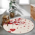 thumbnail image 3 of Red Valentines Round Area Rug 3.3Ft Washable Circle Rugs for Dining Room Table, Red Love Heart Tree Rustic Non-Slip Carpet Floor Mats Indoor Outdoor Carpet Runner Aesthetic Home Decor, 3 of 8