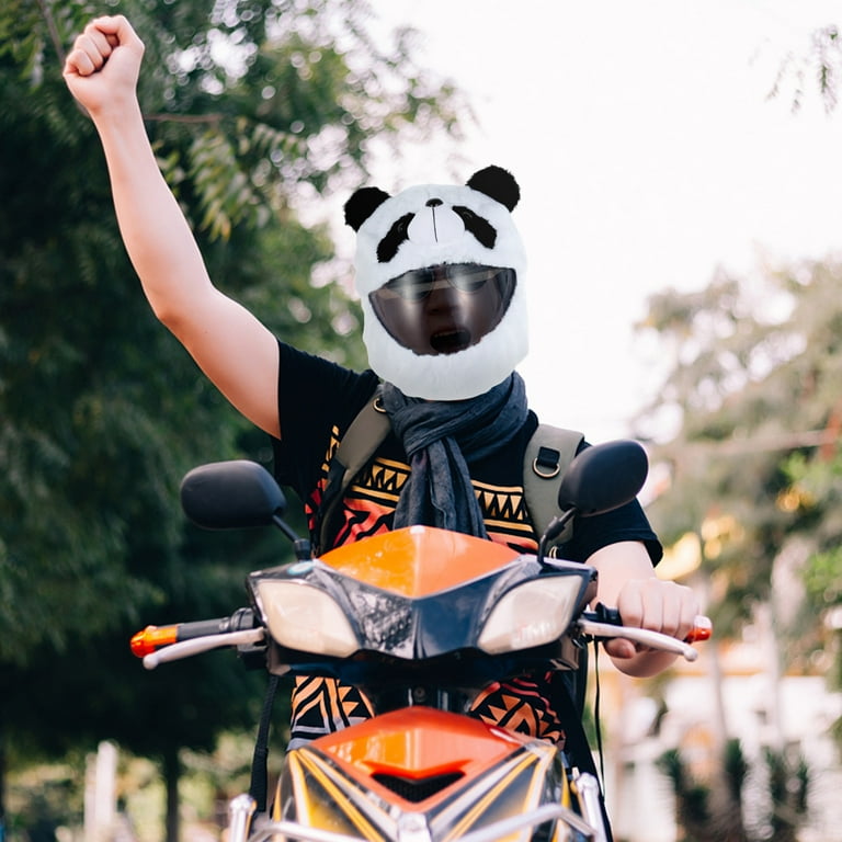 BikerFun Panda - Couvre casque - Moto - Scooter - Universel - Accessoires  de vêtements