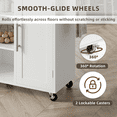 thumbnail image 3 of edx Kitchen Islands Carts with Storage Cabinets, Drop Leaf Countertop on Wheels Rolling, White, 3 of 8