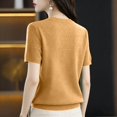 thumbnail image 4 of HAYIMI Women Crew Neck Short Sleeve Knit Tops Hollow Texture Ribbed Casual Spring Summer Pullover Sweater Dailywear, 4 of 4