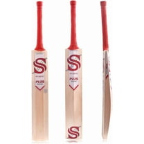 Smart & Sharp Plus 5000 Cricket Bat, Kashmir Willow, Full Size, Red Handle with Cover