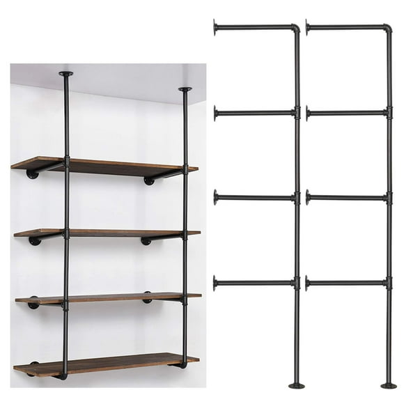Shelf LIANTRAL Industrial Wall Mount Pipe 140cm x 31cm Black