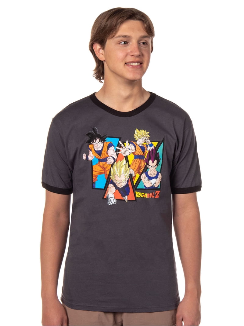 Dragon Ball Z Men's Character Triangle Design Adult Anime Ringer T