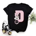 thumbnail image 3 of Camiseta de algodón para niños de Disney Minnie Mouse, divertida camiseta con estampado de 26 letras mayúsculas de la A a la Z, camisetas góticas para niñas, camisetas kawaii de verano, 3 of 5