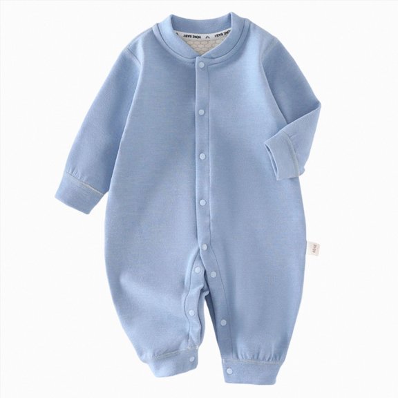 CAUYDY Gift for Newborn Baby Girl Bodysuit 0-3M 6-9M 12-18M Preemie Clothes Long Sleeve Sleepers Infant Girls Romper Fall Winter Toddler Pajamas Sizes 4-8 Months,Blue