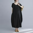 thumbnail image 2 of Ashirexll Womens Summer Dresses, Flowy Dresses for Women, Summer Plus Size Round Neck Loose Casual Mid-Length Dress, 2 of 6