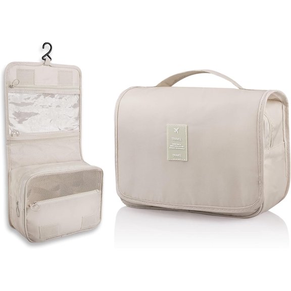 Hanging Toiletry Bag, Large Capacity Travel Organizer for Toiletries, Waterproof Oxford Fabric Travel Makeup Cosmetic Bag with Hanging Hook