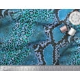 thumbnail image 2 of Soimoi Blue Cotton Duck Fabric Leopard & Snake Animal Skin Printed Craft Fabric by the Yard 42 Inch Wide, 2 of 3