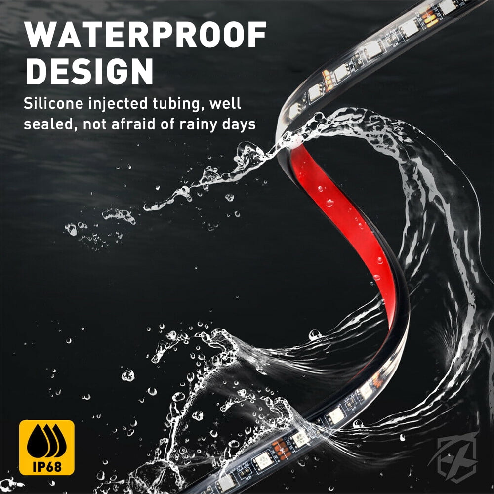 LED Strip Under Car Tube Underglow Underbody System Neon Light Kit