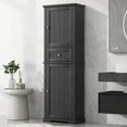 thumbnail image 7 of Tall Bathroom Storage Cabinet, 67.3 inch Freestanding Organizers Cabinet with Drawer and Adjustable Shelf for Bathroom, Living Room, Kitchen, Pantry, Black, 7 of 7