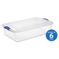 thumbnail image 1 of Sterilite 32 Liter Latch Box, Clear Plastic Storage Bin with Lid, Blue Latch -  6 Pk, 1 of 6