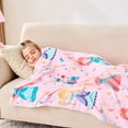 thumbnail image 3 of Kids Pink Princess Blanket for Girls, Soft Fleece Blanket for Couch Sofa Bedroom, Princess Fairy Tales, Castle Throw Blanket for Kids Teens. Available in multiple colors and sizes., 3 of 4