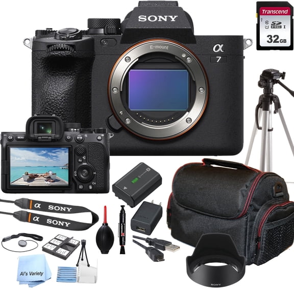 Sony Alpha a7 IV Full-frame Mirrorless Interchangeable Lens Camera,Body Ony   32GB Card, Tripod, Case, and More 20pc Bundle-(International Model)