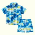 thumbnail image 3 of Fesfesfes 1 Year Old Boy Outfit Toddler Baby Boys Fashion Short Sleeve Blouse Tropical Seaside Print Retro Shirt Shorts Suit 3-4 Years, 3 of 9