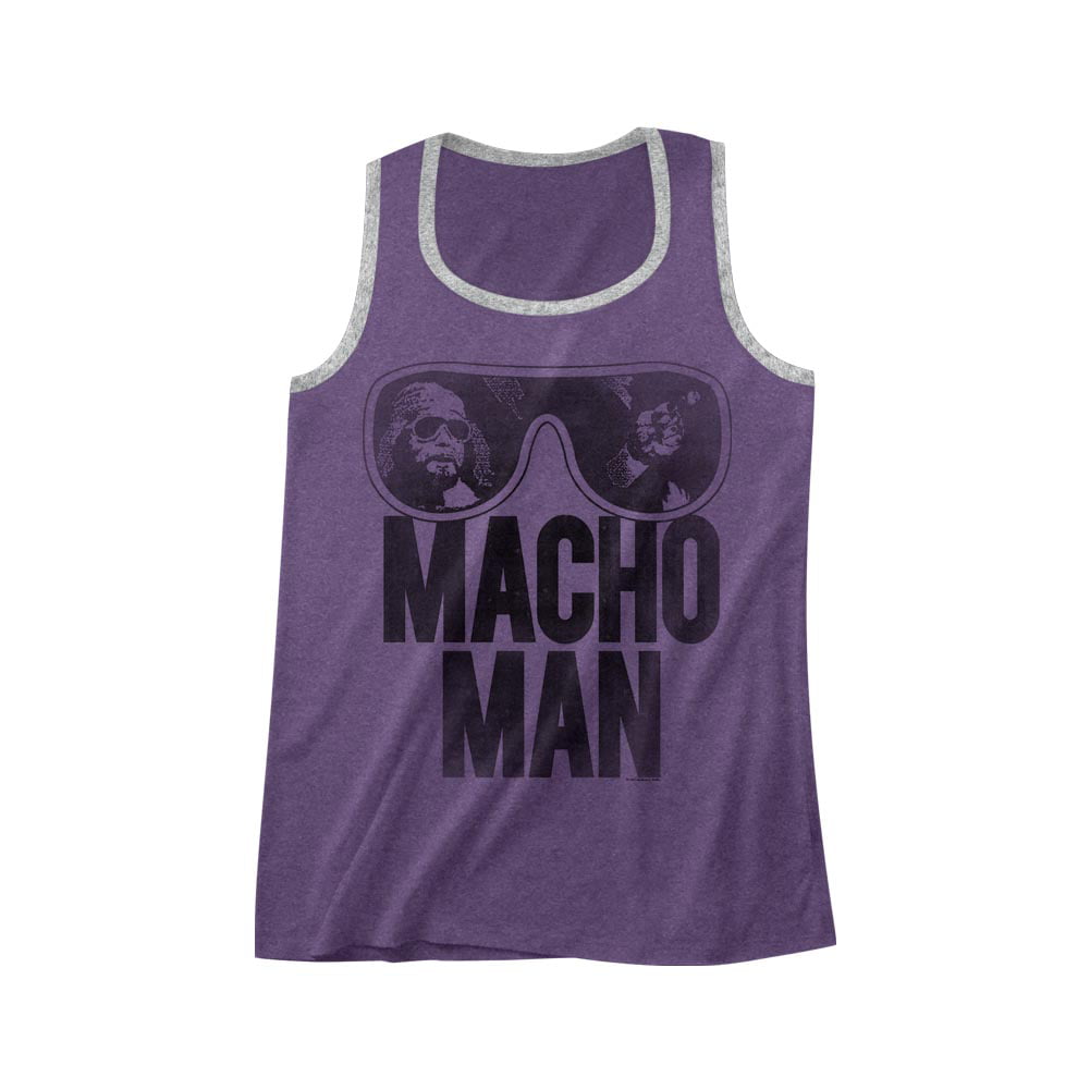 Macho Man Wrestler Ooold School Purple Adult T-Shirt Tee