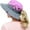 Purple, variant on Men Women Outdoor Summer Sun Hat UV Protection Wide Brim Fold-able Fishing Hats with Ponytail Hole for Camping